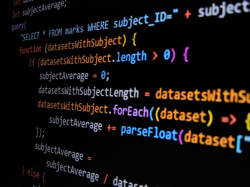 A screen displaying Javascript