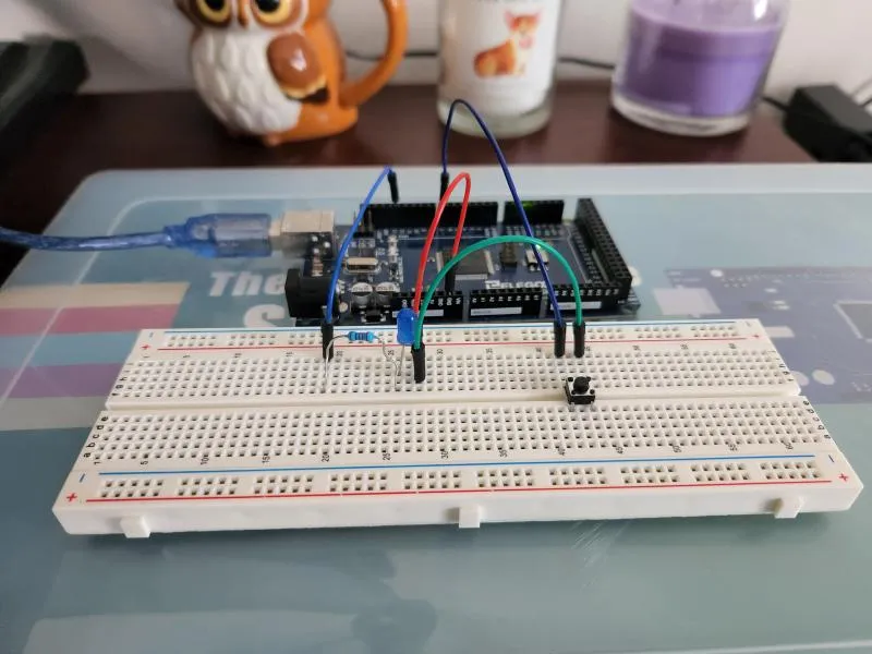 Blue LED toggled off