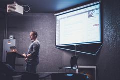 Man presenting in classroom