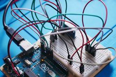 Arduino Board wired to a bread board