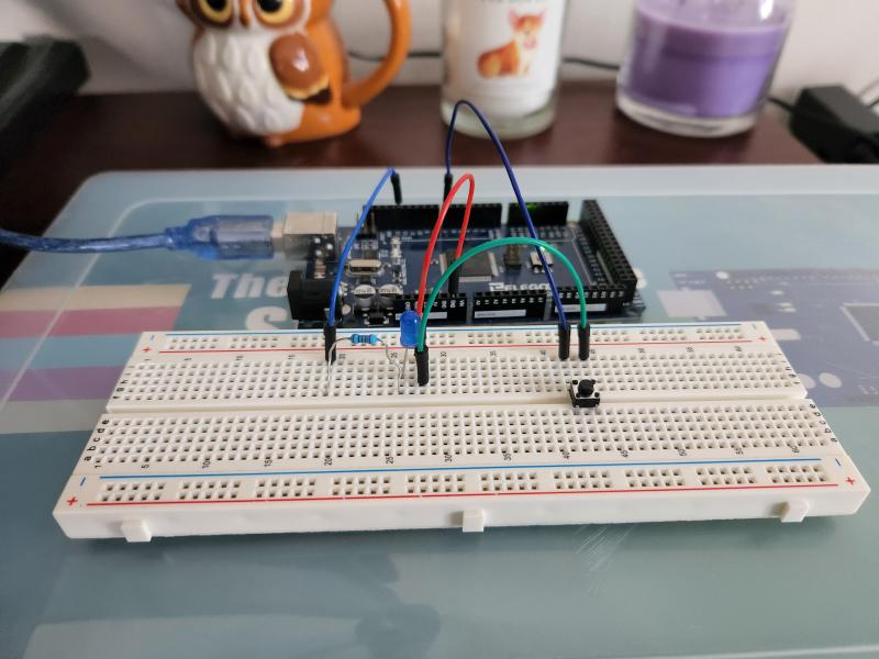 Blue LED toggled off
